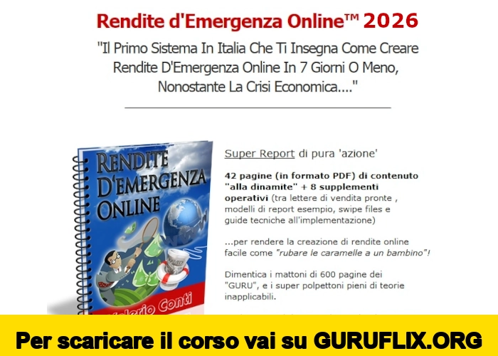 [95% OFF] Rendite d’Emergenza 2026 di Valerio Conti