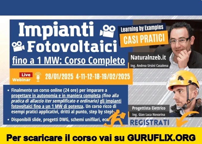 [95% OFF] Corso Completo Impianti Fotovoltaici di Naturalnzeb.it